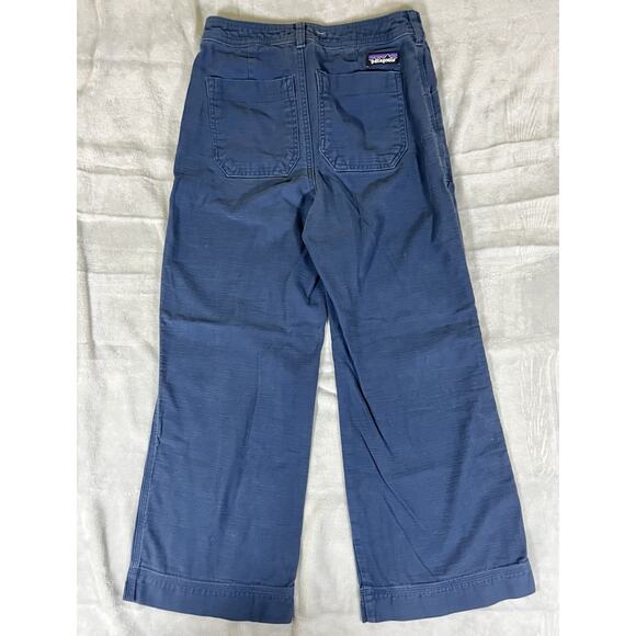 Patagonia Women 0 Organic Cotton Slub Hiking Pants GORPcore Blue Wide Leg 56615 - Picture 2 of 13